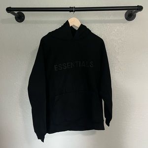 Fear of God Essentials Pullover Hoodie Applique Logo “Black” Size Medium